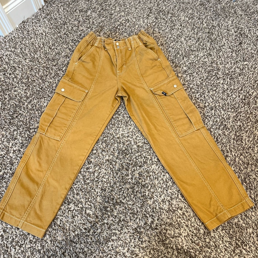 Vans Mustard Sidewalk Wide Leg Cargo Pants